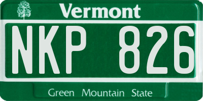 VT license plate NKP826