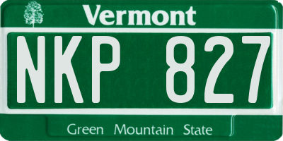 VT license plate NKP827