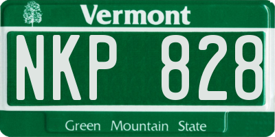VT license plate NKP828