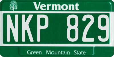 VT license plate NKP829