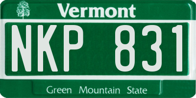 VT license plate NKP831