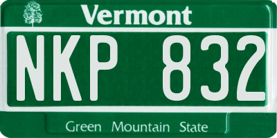 VT license plate NKP832