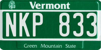 VT license plate NKP833