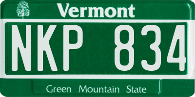 VT license plate NKP834