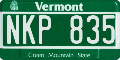 VT license plate NKP835