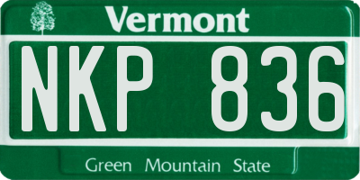 VT license plate NKP836