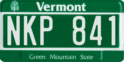 VT license plate NKP841