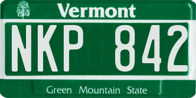 VT license plate NKP842