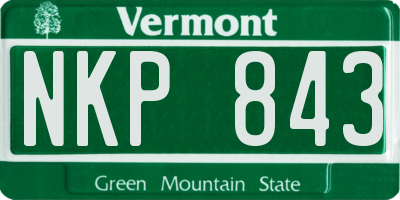 VT license plate NKP843