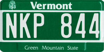 VT license plate NKP844