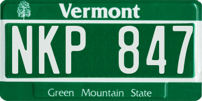 VT license plate NKP847