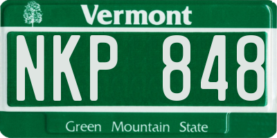 VT license plate NKP848