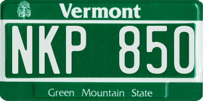 VT license plate NKP850