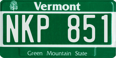VT license plate NKP851