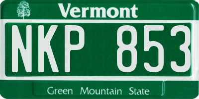 VT license plate NKP853