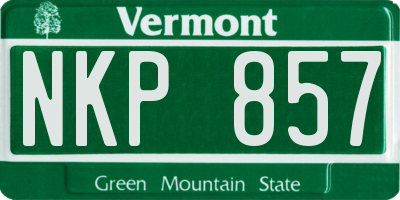 VT license plate NKP857
