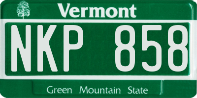 VT license plate NKP858