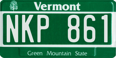 VT license plate NKP861