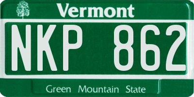 VT license plate NKP862
