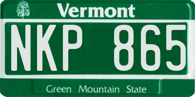 VT license plate NKP865