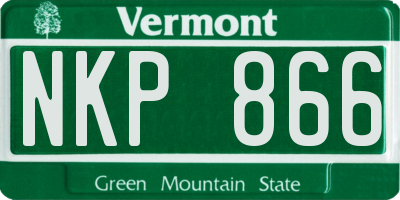 VT license plate NKP866