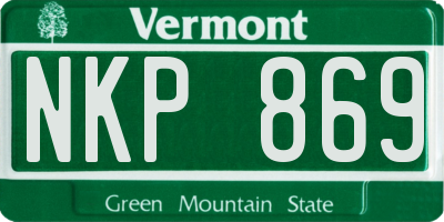 VT license plate NKP869