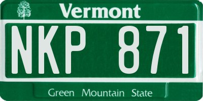 VT license plate NKP871