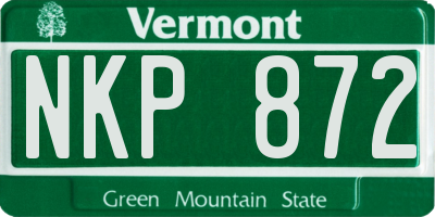 VT license plate NKP872