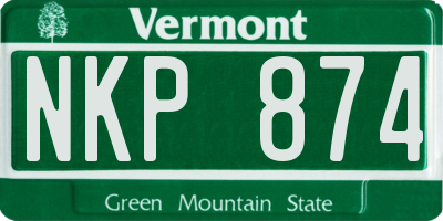 VT license plate NKP874