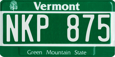 VT license plate NKP875
