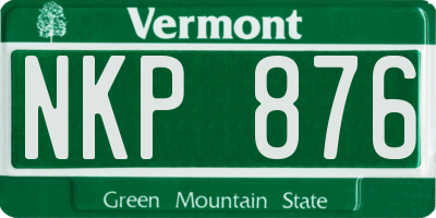VT license plate NKP876