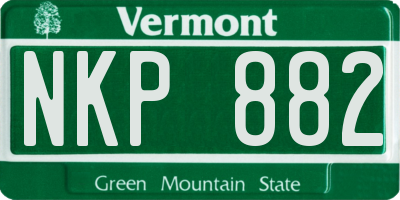 VT license plate NKP882