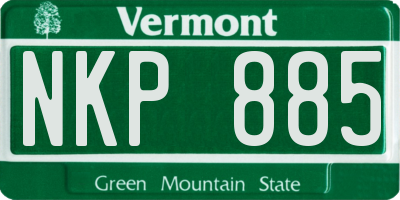 VT license plate NKP885