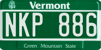 VT license plate NKP886