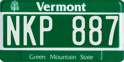 VT license plate NKP887
