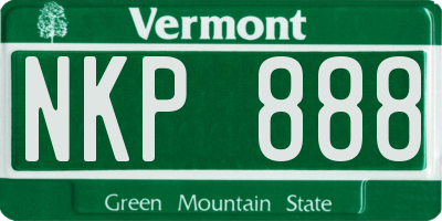 VT license plate NKP888