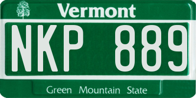 VT license plate NKP889