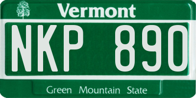 VT license plate NKP890
