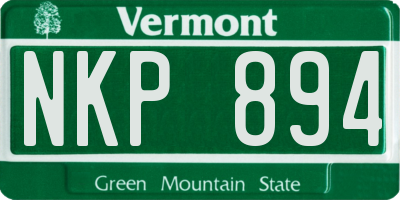VT license plate NKP894