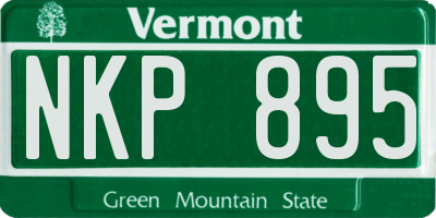 VT license plate NKP895