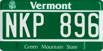 VT license plate NKP896