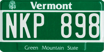VT license plate NKP898