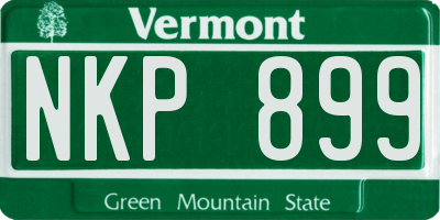 VT license plate NKP899