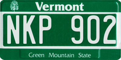 VT license plate NKP902