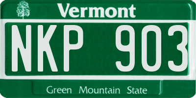 VT license plate NKP903