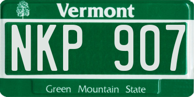VT license plate NKP907