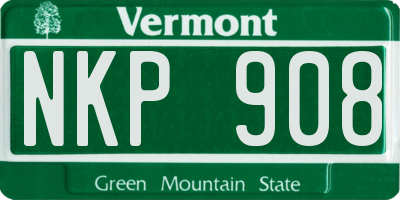 VT license plate NKP908
