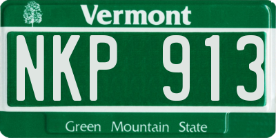 VT license plate NKP913
