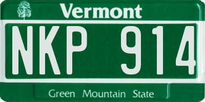VT license plate NKP914