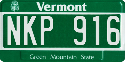 VT license plate NKP916